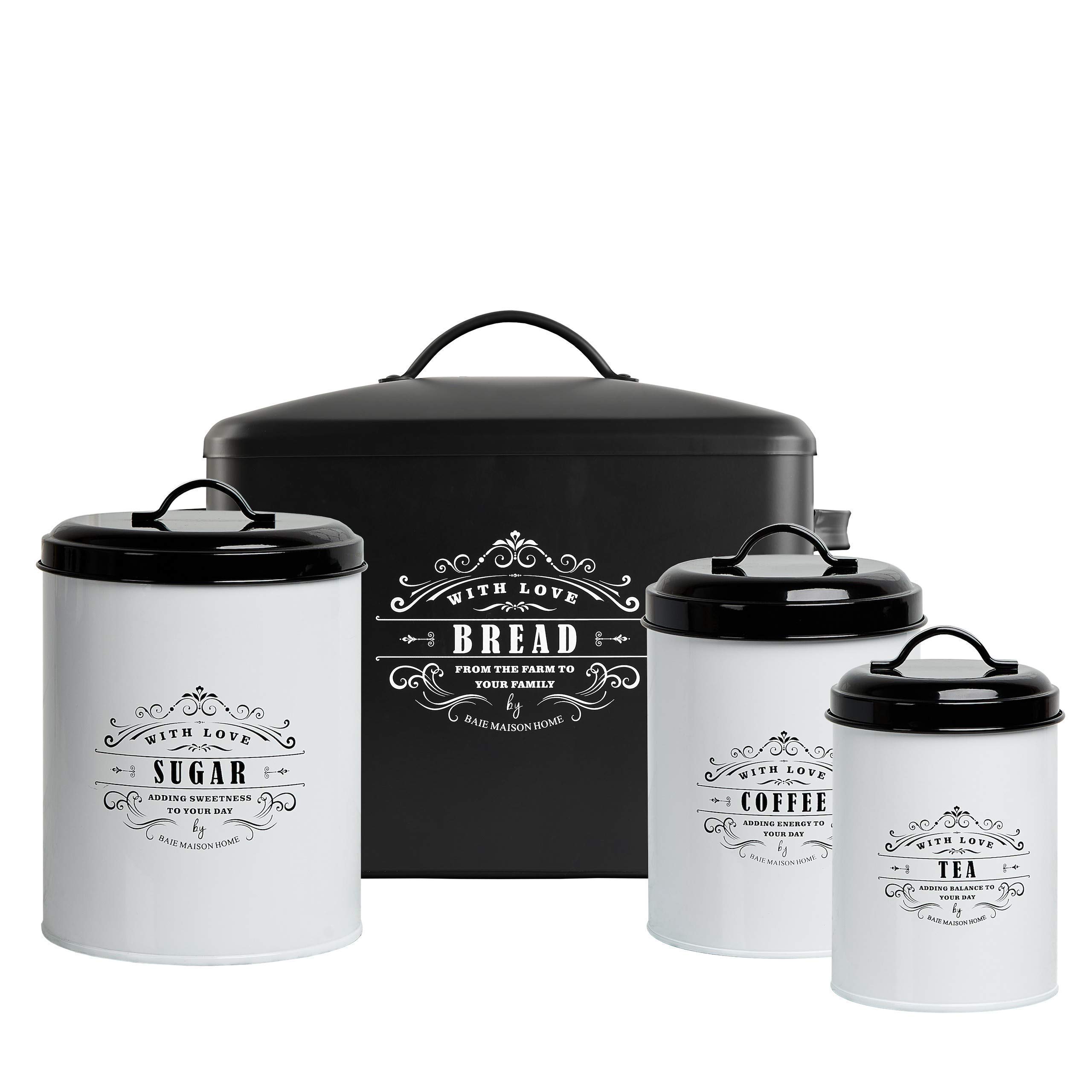 Buy Baie MaisonExtra Large Black Farmhouse Bread Box for Kitchen