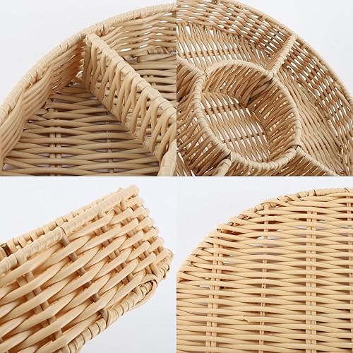 Miniatura 5 de Bandejas redondas divididas de tubos de polipropileno para almacenar alimentos, 6 bandejas seccionales para dulces y nueces, galletas dulces y