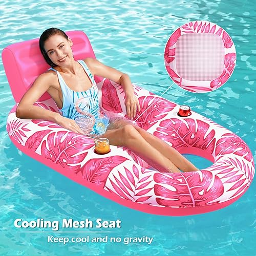 Miniatura 3 de Jasonwell Flotador inflable para piscina para adultos, flotadores de piscina, flotadores de piscina, flotadores de agua para piscina, lago, sala de