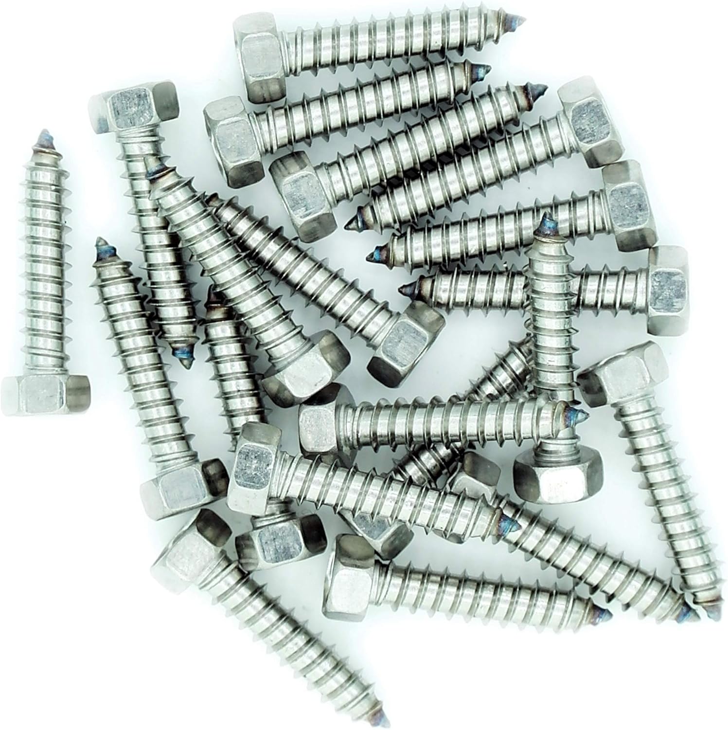 No.6 x 0.7 (3.5mm x 19mm) Hex Self-Tapping Screw - Stainless Steel (A2) (Pack of 20), 3.5x19 - A2 (20)