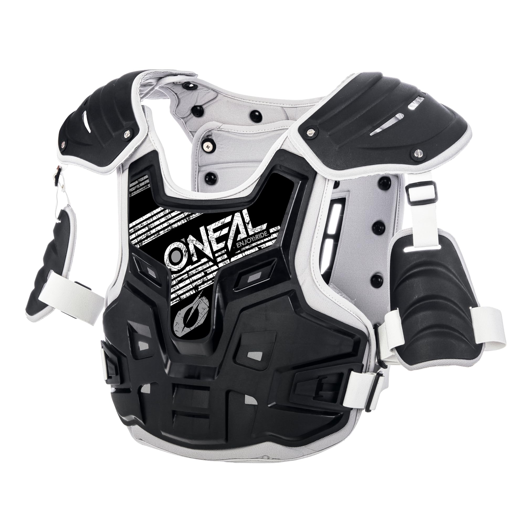 O'NEAL Brustprotektor PXR Stone Shield – Enduro/Motocross, Kunststoff-Spritzguss, One Size, Schwarz/Grau