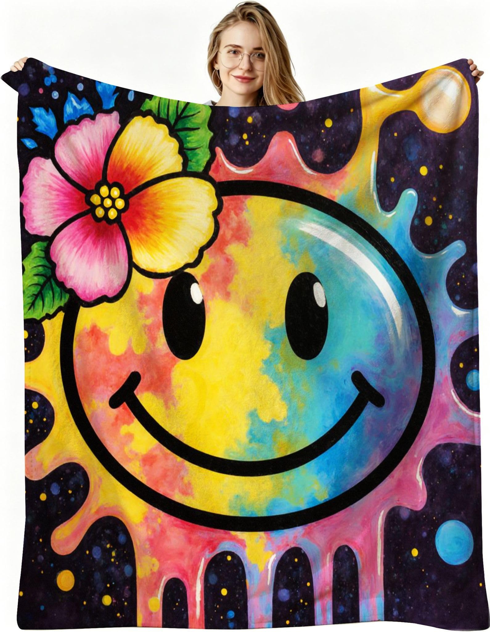 Manta de Forro Polar 240x260 cm, Sonrisa Amarilla, AQ138