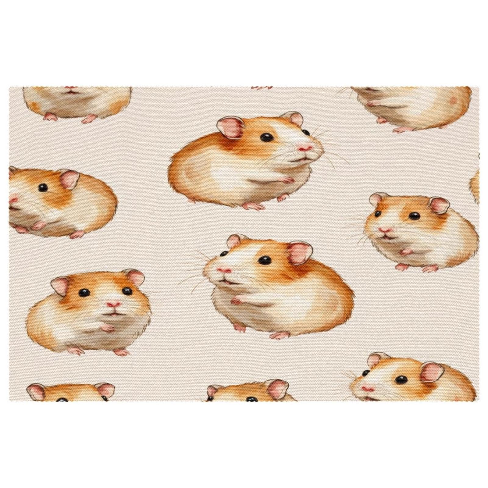 Sets de table hamsters lot de 6 pièces antidérapants 30x45 cm résistants à la chaleur pour salle à manger