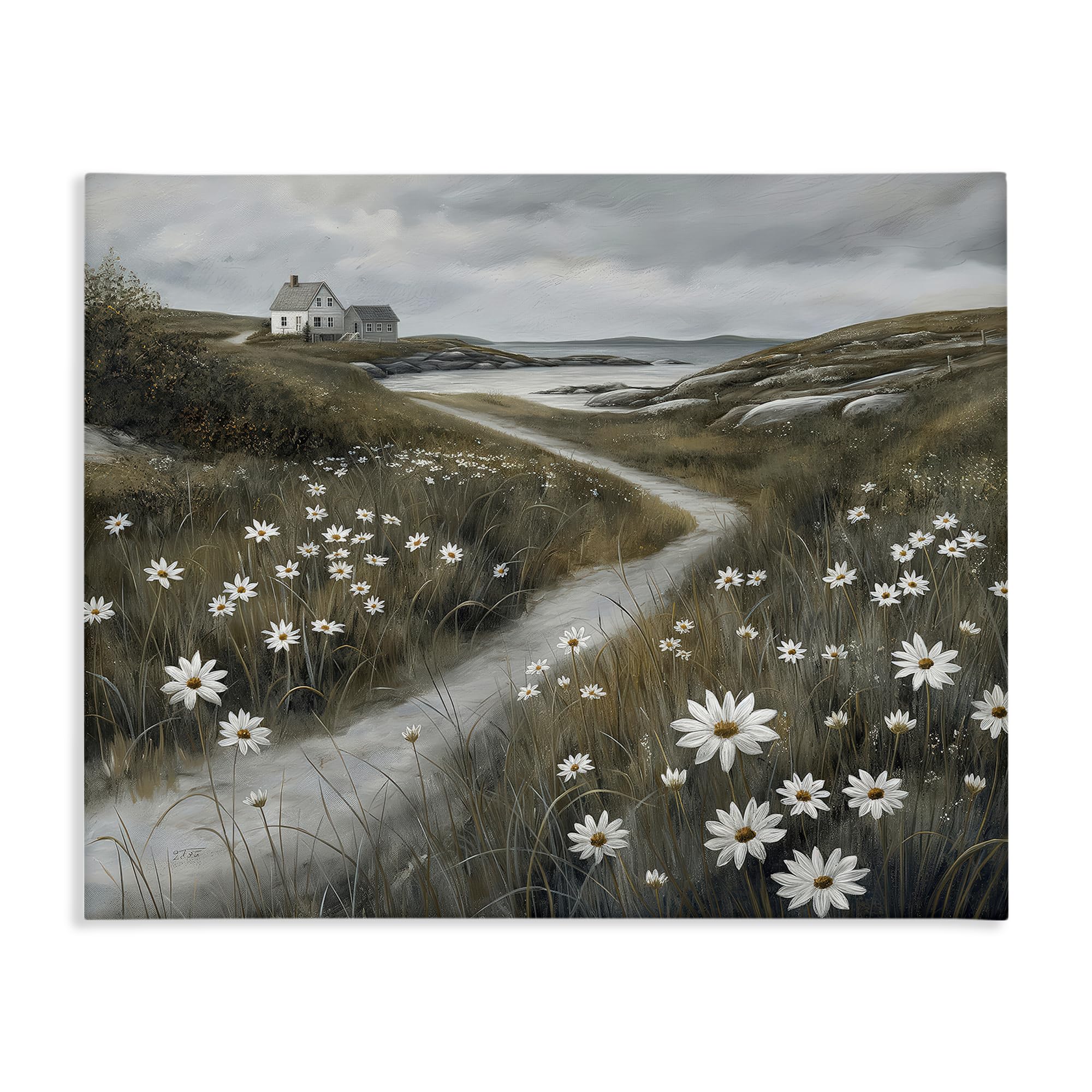 Stupell Industries Unframed 'Daisies Along Coastal Path'| Canvas Art