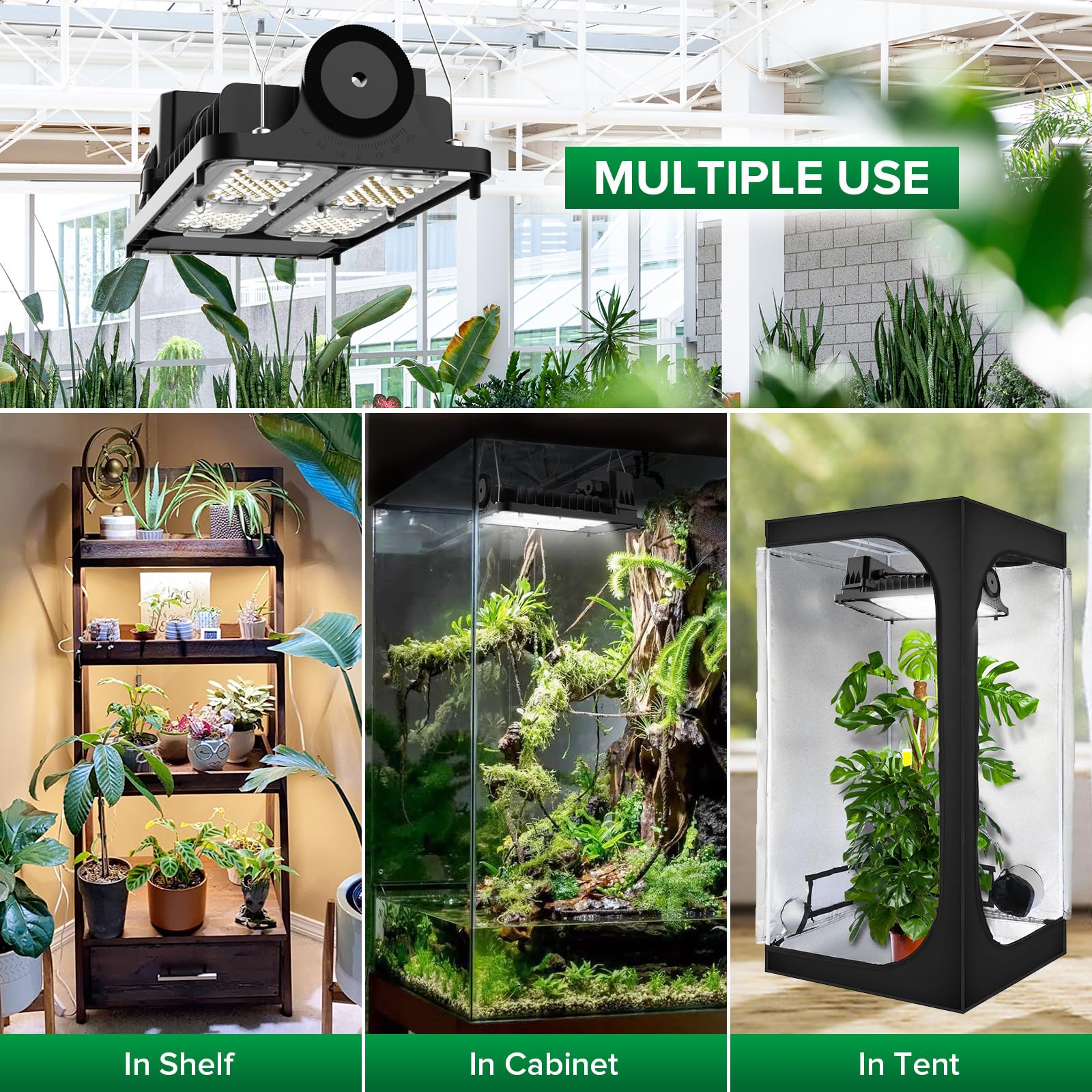 SANSI Lampe horticole LED 100 W pour plantes d'intérieur, équivalent à 1000 W, format 60 x 120 cm, spectre complet, intensité variable, lentille optique pour un PPFD élevé, économie d'énergie.