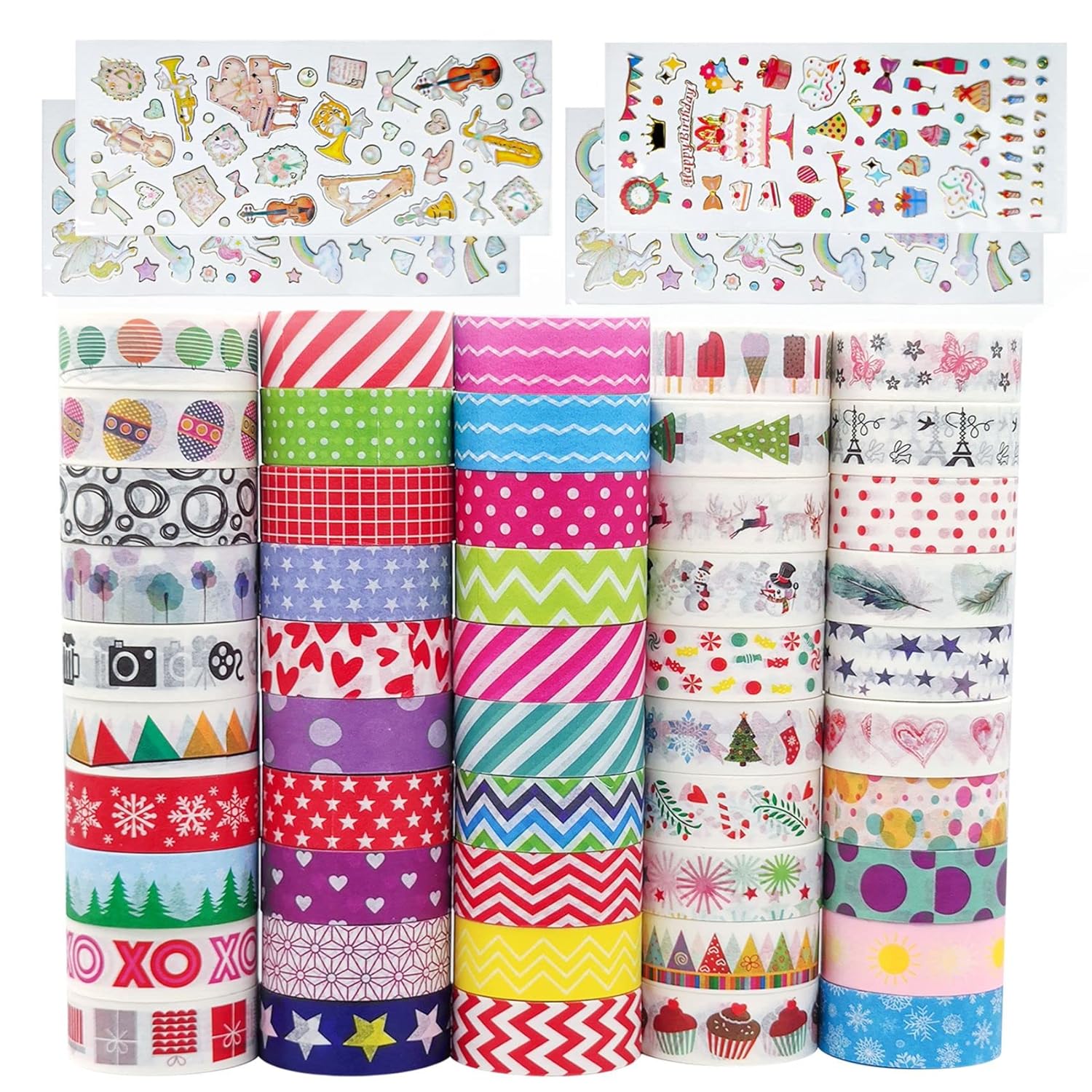 2 Rotoli 10 M X 15 Mm Washi Tapes Simpatici Motivi Nastro Adesivo - Foto 7