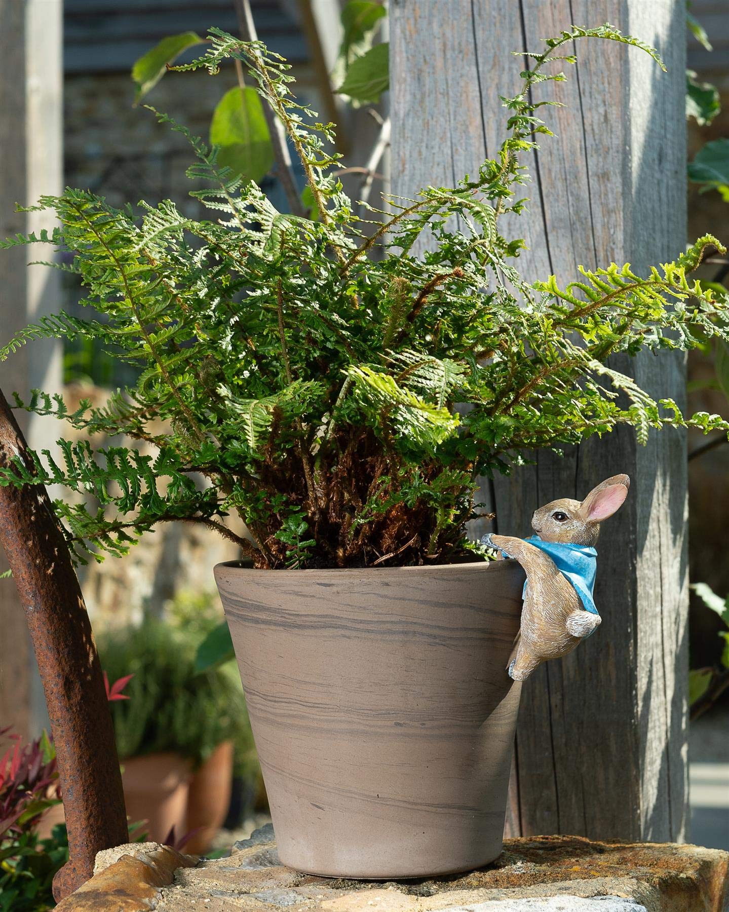 Pot Buddies Beatrix Potter Pierre Lapin Figurine Grimpante Pot de Fleurs à Suspendre - Figurine de Jardin Fabriquée à la Main - Figurine Décorative de Pot de Fleurs pour l’Extérieur ou l’Intérieur
