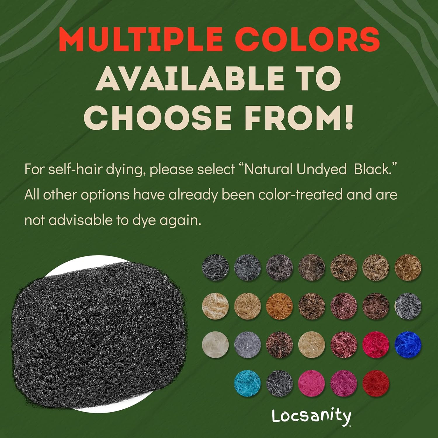 Locsanity Afro Kinky 100% Bulk Natural Human Hair - Braiding Hair for Dreadlocks, Loc Repair, Dreadlock Extensions, Twists, Braids - 8 Inches Long, 1 Oz - #1