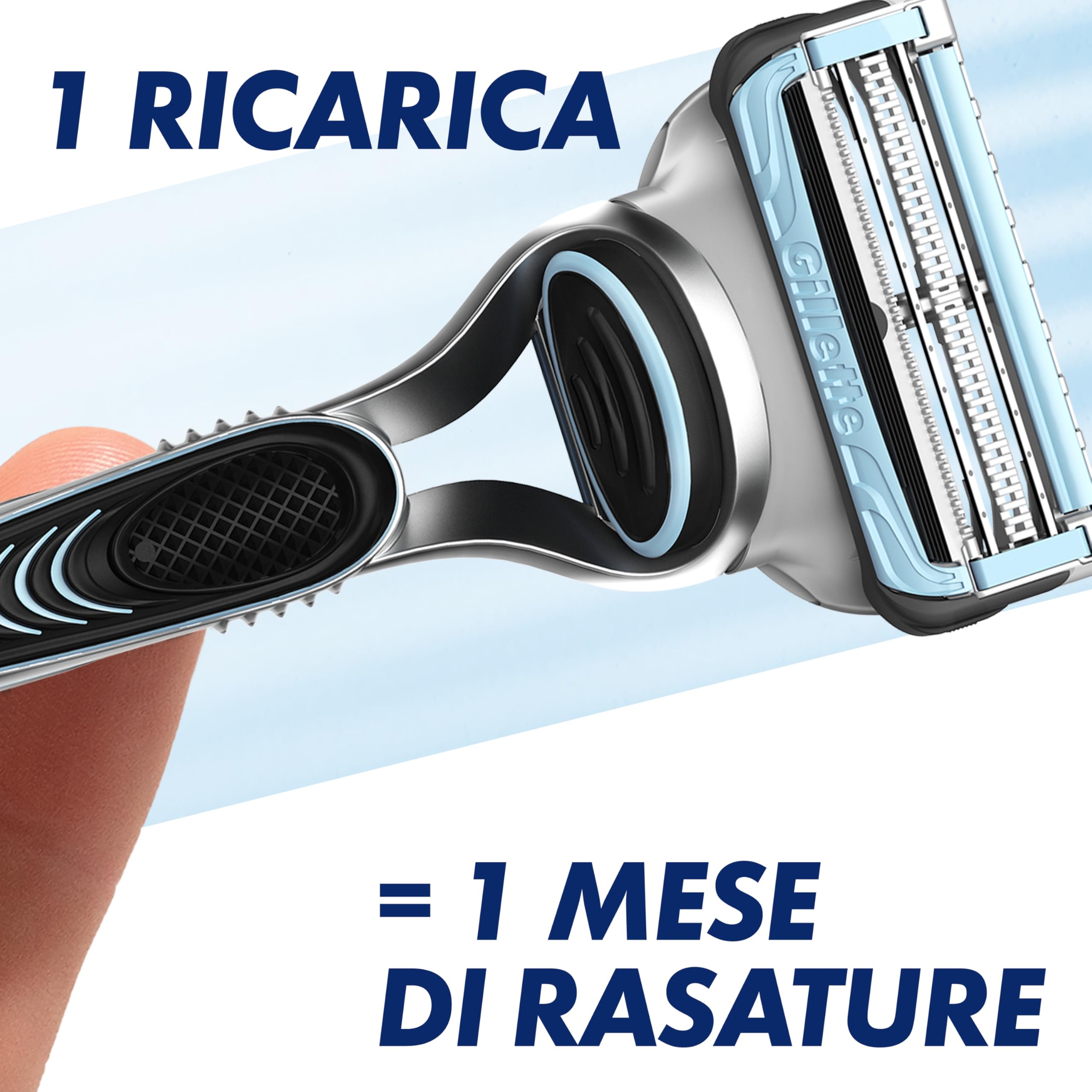 Gillette Skinguard Sensitive Lamette Di Ricambio Per Rasoio Uomo, Striscia Lubrificante Lubrastrip Migliorata, Compatibili Con Manici Fusion, Confezione Da 6