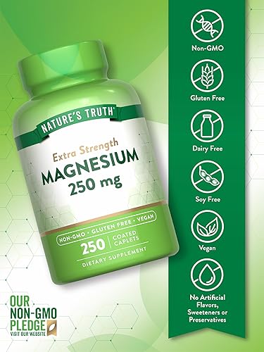 Miniatura 3 de Nature's Truth Suplemento de magnesio  250 mg  250 unidades  Vegano, sin OMG y sin gluten  Óxido de magnesio