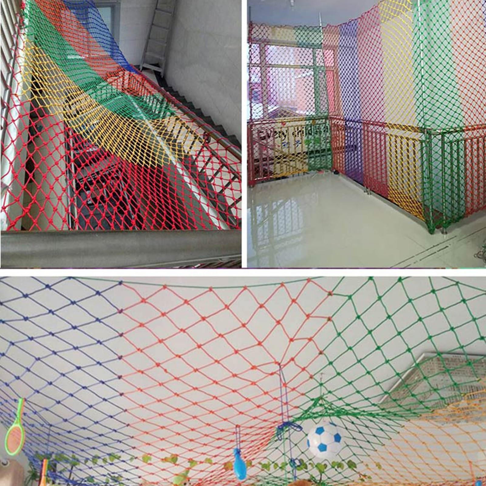 Red de seguridad para balcones y escaleras, malla de protección contra caídas para parques infantiles, tejados y obras de construcción (1 x 1,5 m)