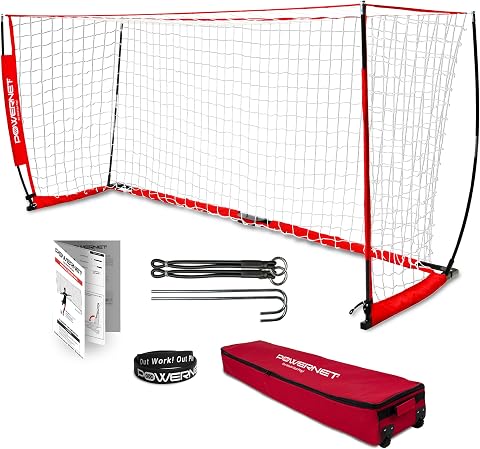PowerNet 14x7 ft Portable Soccer Goal for Backyard and Training