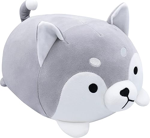 Achwishap Husky - Almohada de peluche de 19.6 pulgadas, diseño de animal de peluche kawaii, almohada grande para abrazar para niños y niñas, color