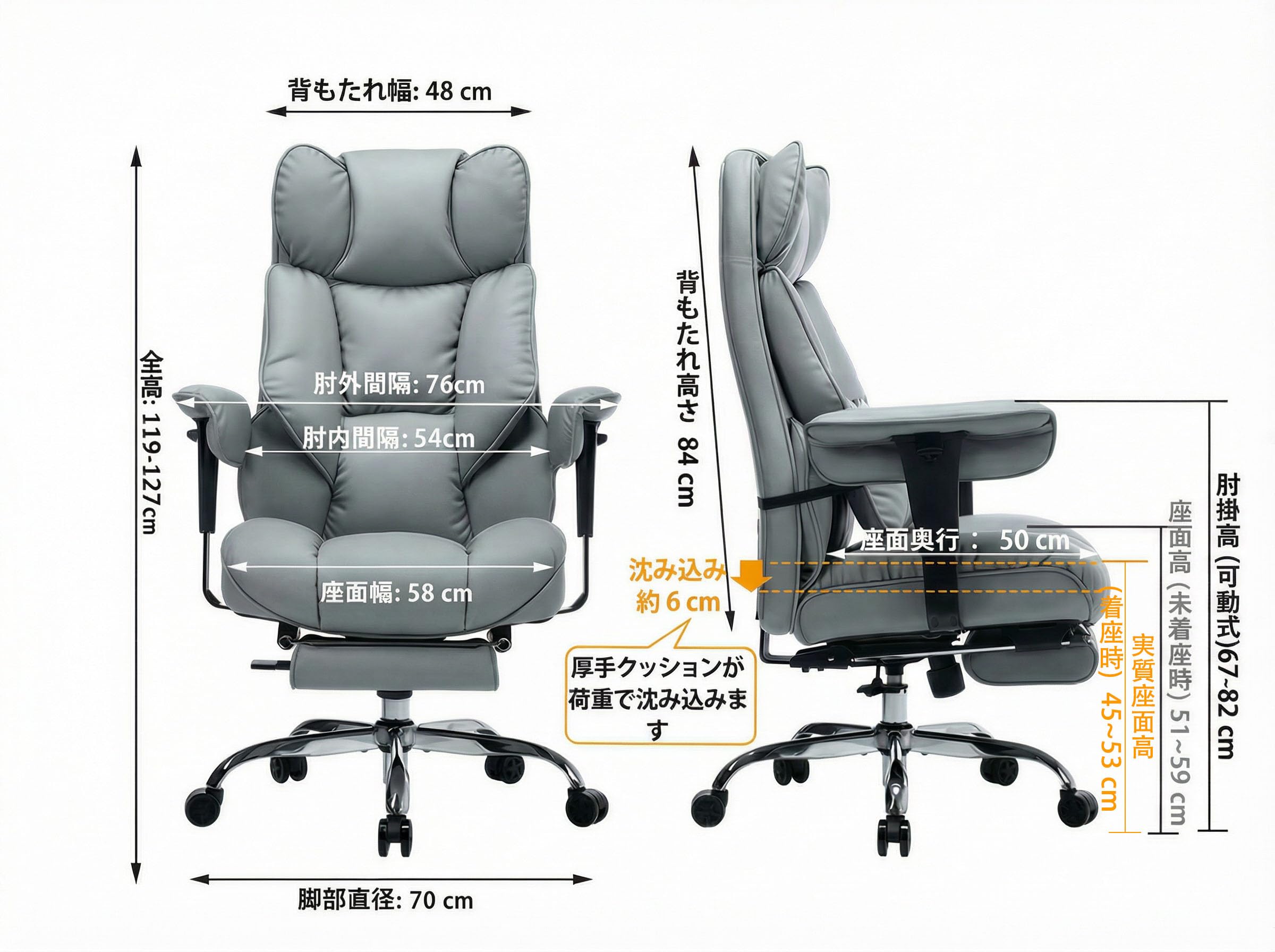 Amazon.co.jp: SKYE ゲーミングチェア オフィスチェア デスクチェア