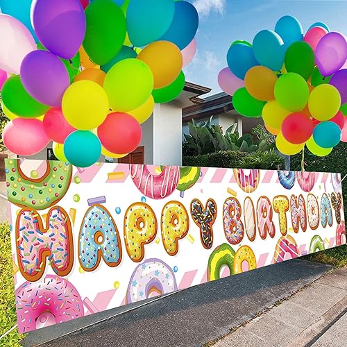 Miniatura 8 de Cartel de decoración de feliz cumpleaños para niñas, animales, feliz cumpleaños, patio, con 36 globos de látex para cumpleaños, aniversario, fiesta,