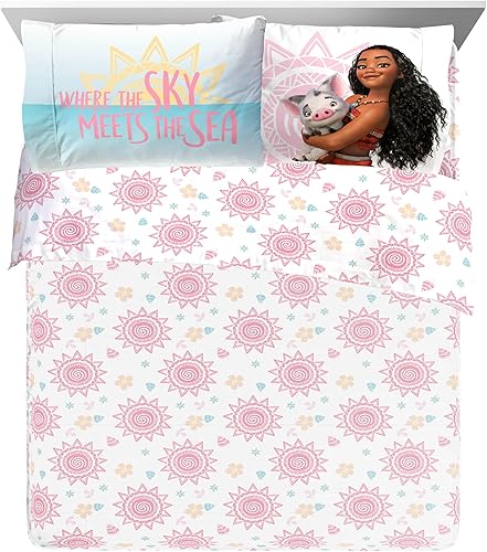Miniatura 3 de Jay Franco Disney Moana - Juego de edredón Queen  Ropa de cama de 7 piezas con retazos tropicales Pua y HEI HEI  Incluye juego de sábanas y fundas