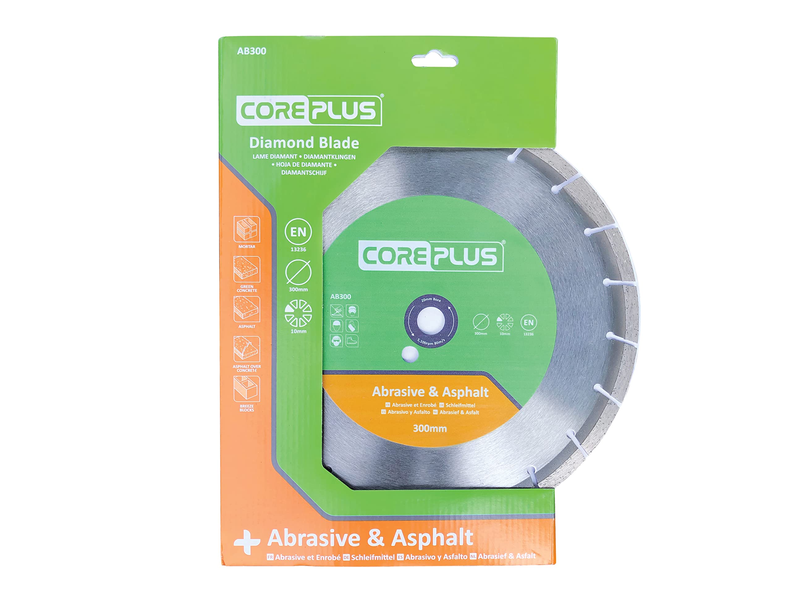 CorePlus - AB300 Abrasive & Asphalt Diamond Blade 300mm