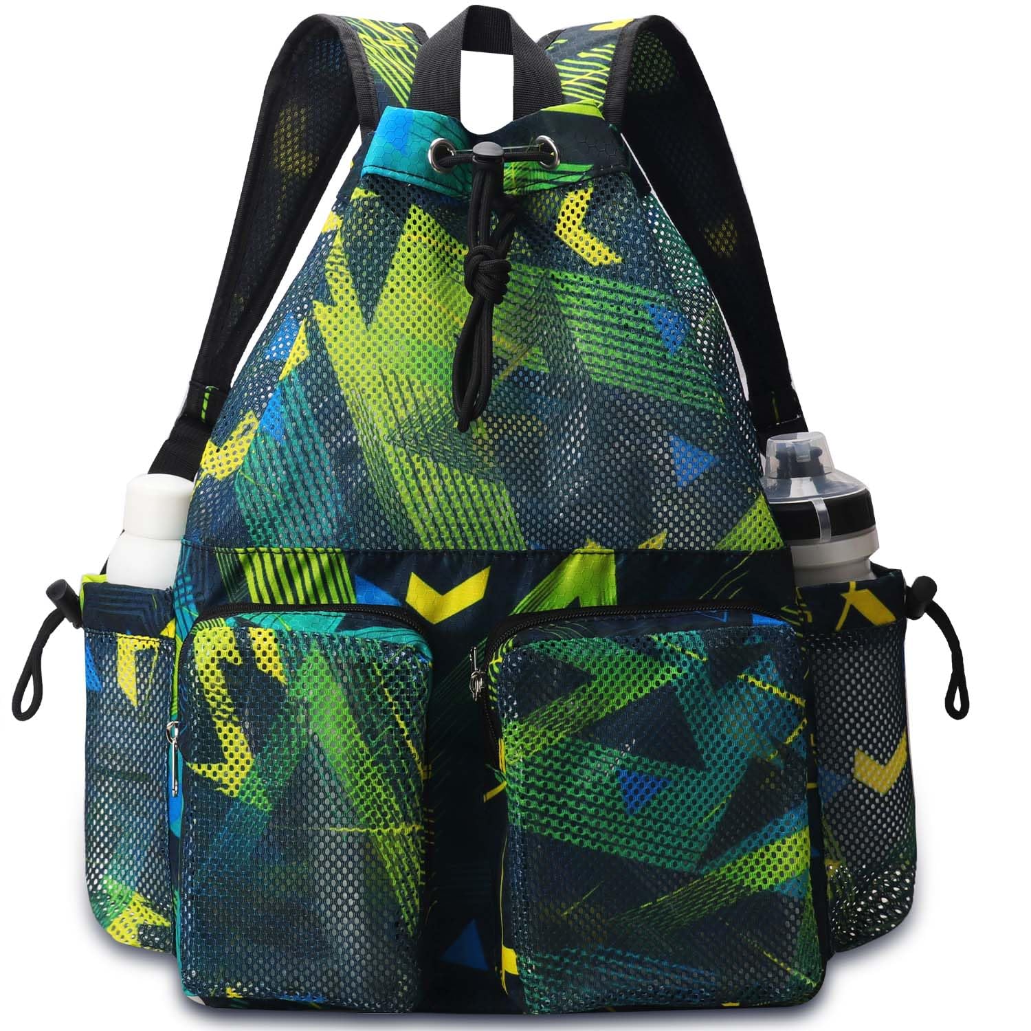 RHCPFOVR Mesh Swim Bags for Swimmers - Drawstring Backpack for Women Men Teen Swim Team Gear Swimming Beach Gym Bag Sports Pool