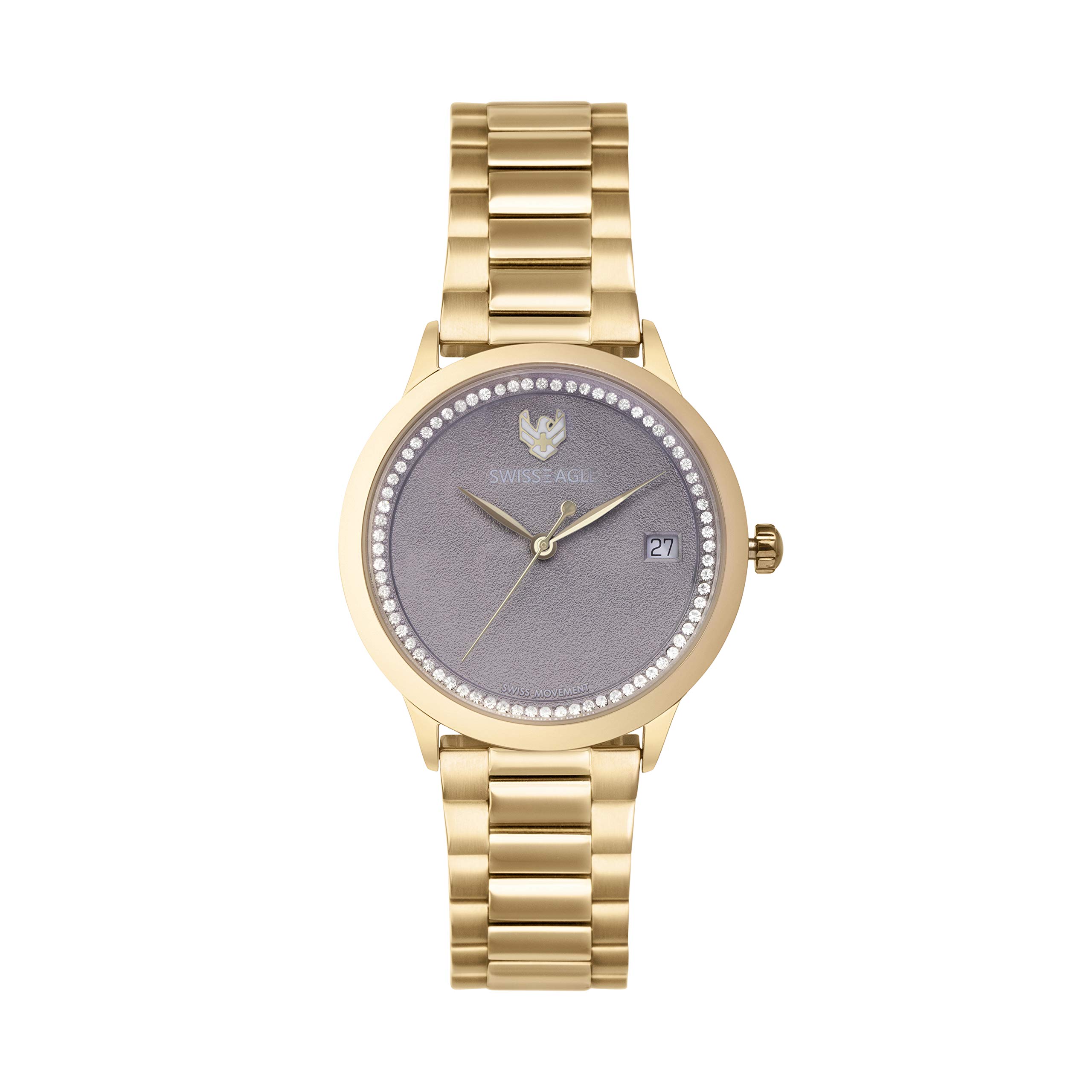 Swiss Eagle Womens Analog Swiss Made Movement Watch with Stainless Steel Make (SE-9166-33) (B0837QPLYB) Amazon Price History, Amazon Price Tracker