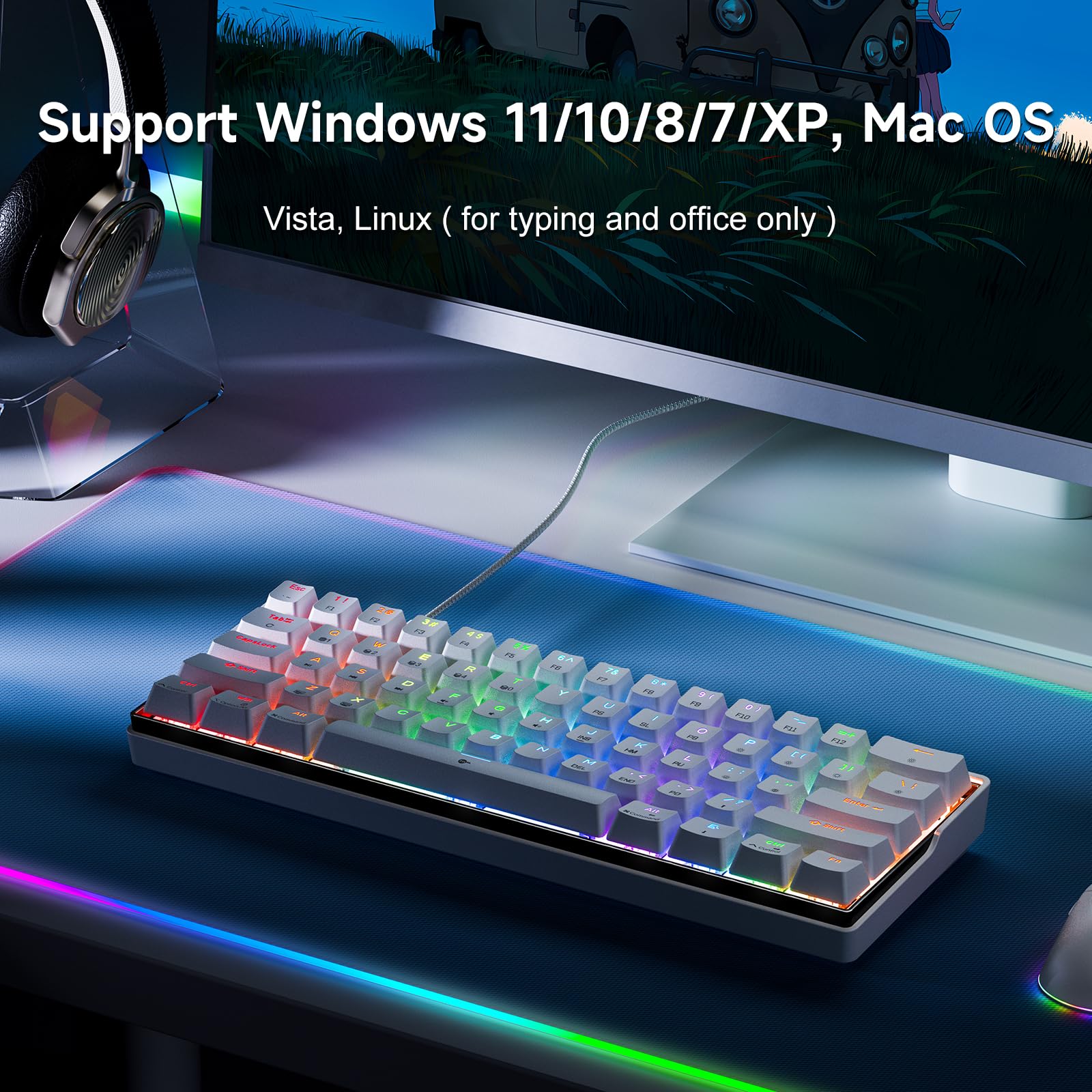 Amazon | KEMOVE K61SE ゲーミングメカニカルキーボード 60%有線RGB