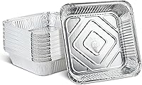 Vista 6 de PLASTICPRO Moldes de aluminio desechables de 9 x 9 x 2 pulgadas para hornear, utensilios de cocina perfectos para hornear pasteles, panes, brownies