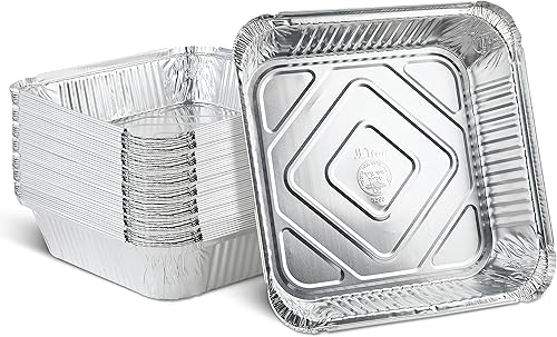 Miniatura 6 de PLASTICPRO Moldes de aluminio desechables de 3 x 3 x 2 pulgadas para hornear, utensilios de cocina perfectos para hornear pasteles, brownies, pan,