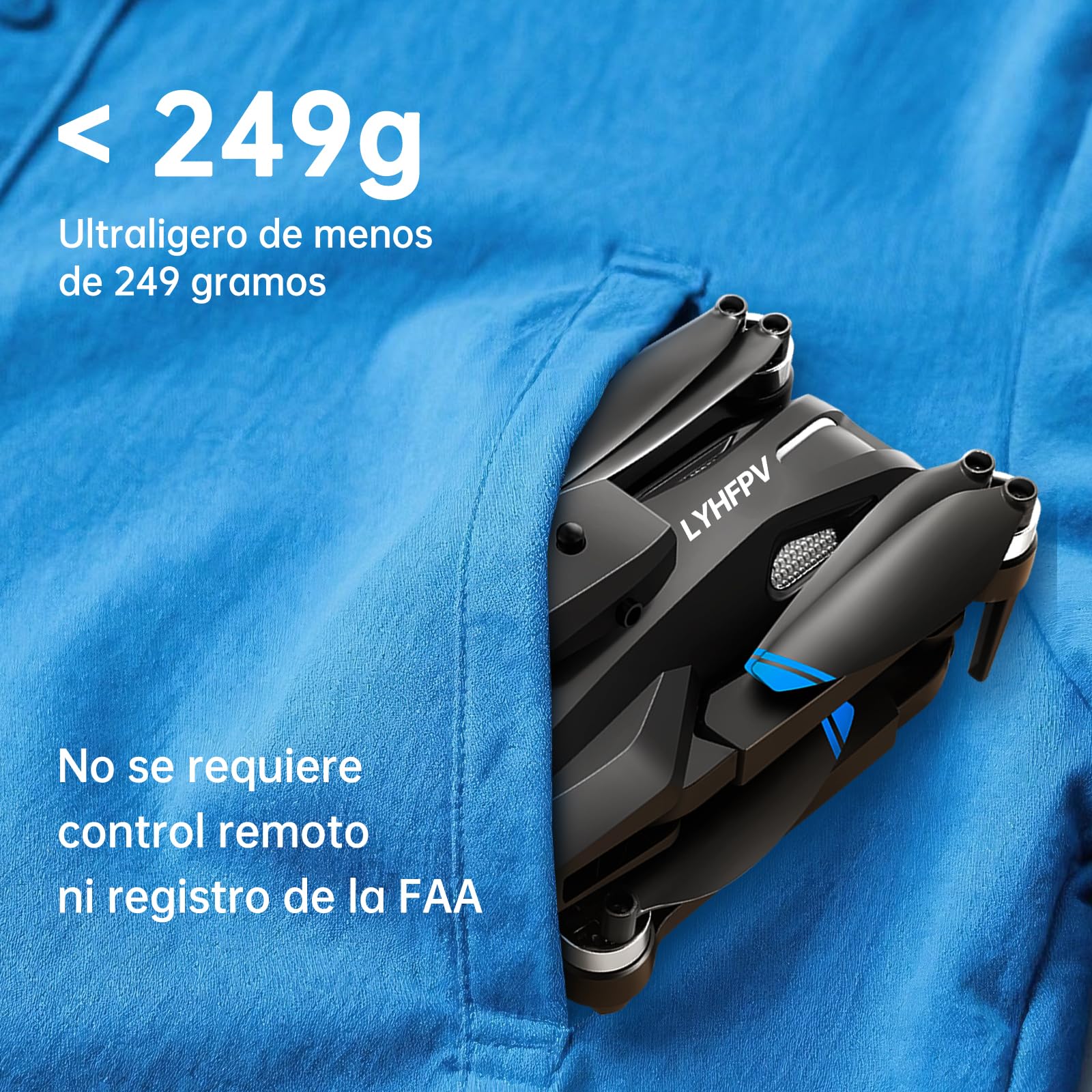 Dron con 4K HD Cámara para Adultos y Principiantes, 40+ min de Vuelo (2 Baterías),Mini Quadcopter RC Plegable WIFI con Motor Sin Escobillas, Doble Cámara, Selfies con Gestos