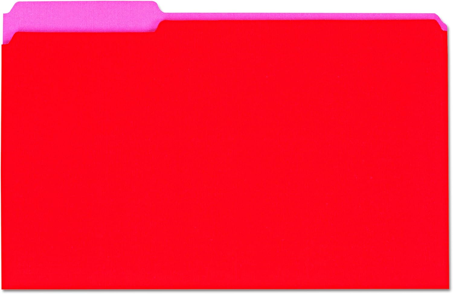 Universal 15303 Recycled Interior File Folders, 1/3 Cut Top Tab, Legal, Red, Box of 100