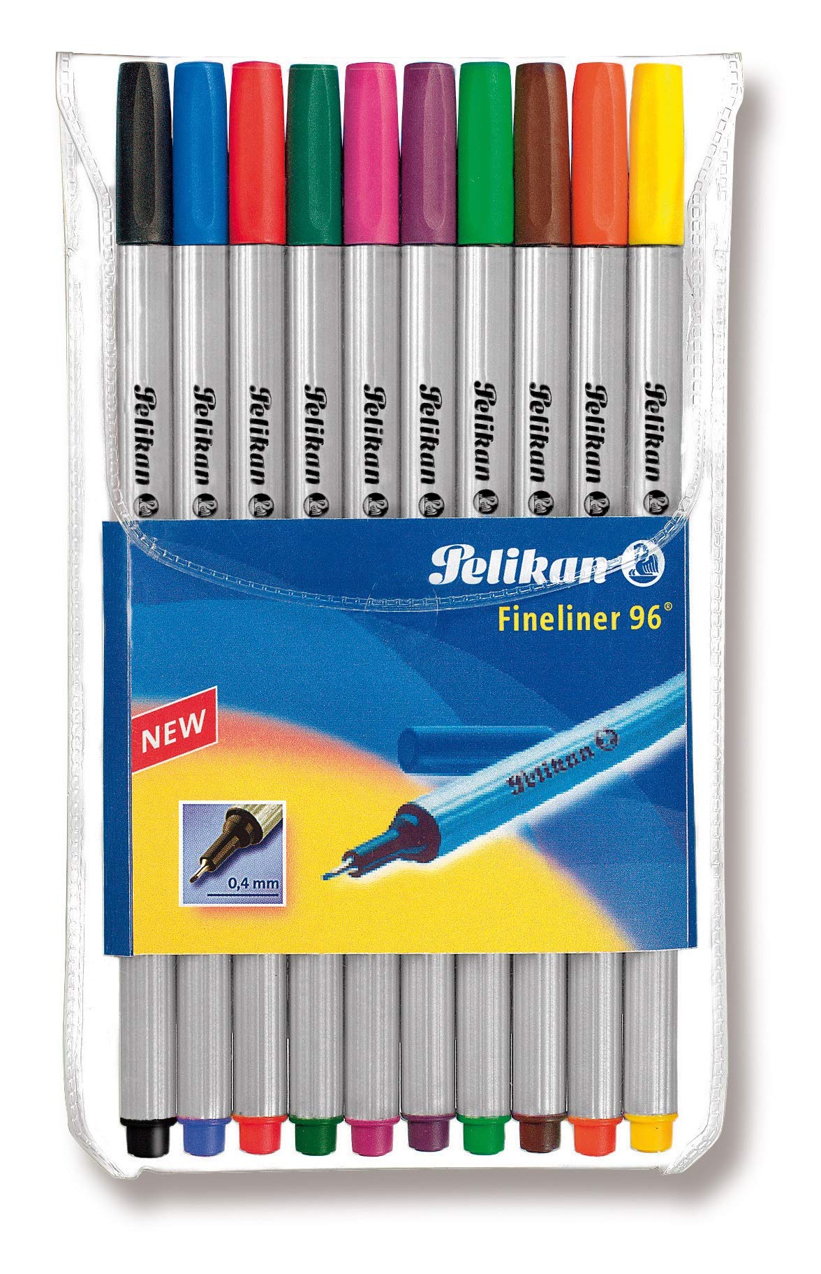 Pelikan 940676 Fineliner 96 Etui mit 10 Farben, 10 Packungen