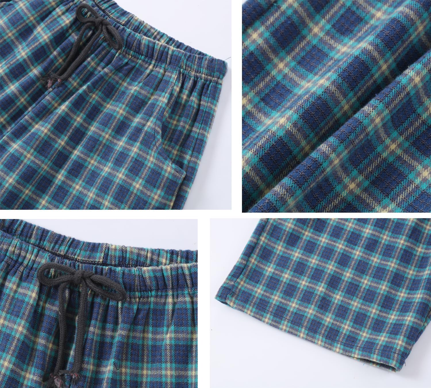 Big Boys Shorts, Plaid Loose Cotton Sleep Lounge Pants 10-16 Years - Image 6