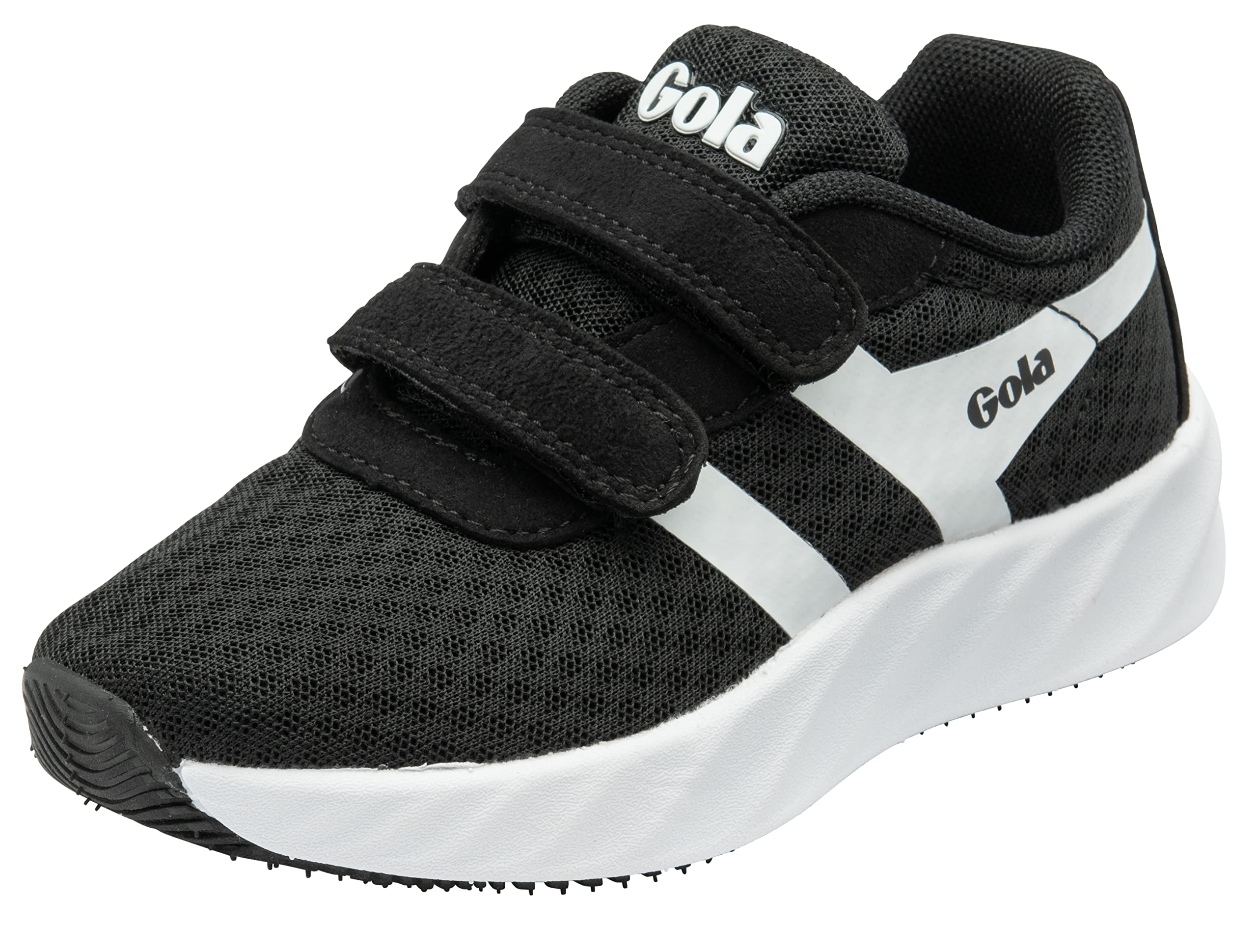 Gola Draken Twin Bar QF Road Running Shoe, Black/White, 11 UK Child