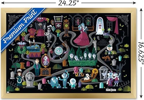 Miniatura 7 de Trends International Disney Haunted Mansion - Póster de pared de mapa, 14.72 x 22.37 pulgadas, versión premium sin marco