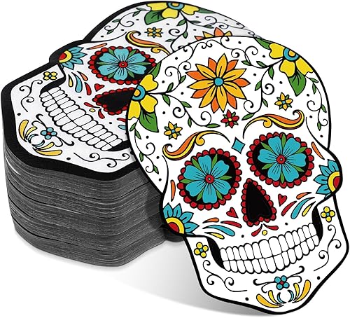 100 servilletas de Día de los Muertos, decoraciones de Día de los Muertos, servilletas de cóctel de flores de calavera de azúcar, servilletas de
