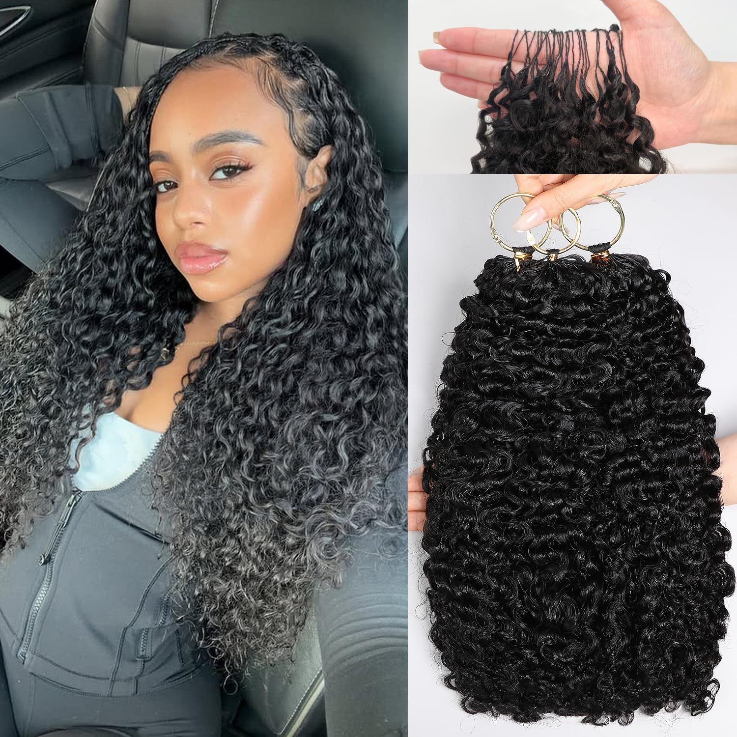 Lemoda Burmese Curly Feather Human Crochet Hair Extensions 14 Inch 120g Pre-Separated & Pre-Fluffed Human Crochet Hair For Black Women Lightweight Reusable Natural Color