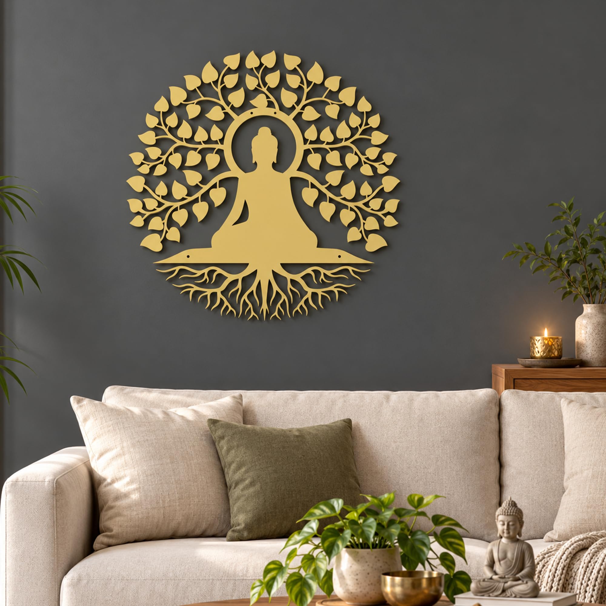Metal Buddha Wall Art - Serene Home Decor -2