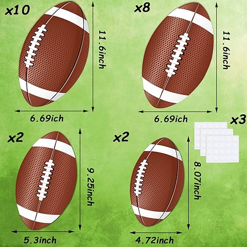 Miniatura 4 de Recorte de fiesta de fútbol, paquete de 22 tableros de anuncios de fútbol, decoración de aula, recortes con puntos de pegamento para decoración de