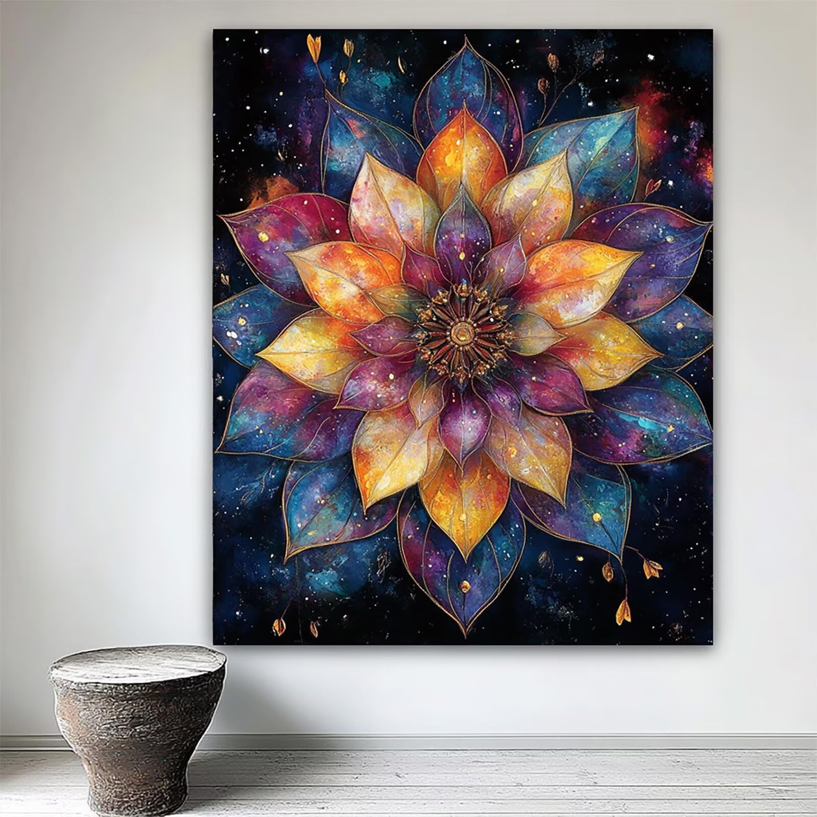 Zestaw do malowania po numerach, mandala, do malowania po numerach, dla dorosłych, kwiat dla dorosłych, zestawy płócienne z farbą akrylową i długopisami, 71 x 85 cm, zestawy rzemieślnicze dla dzieci,