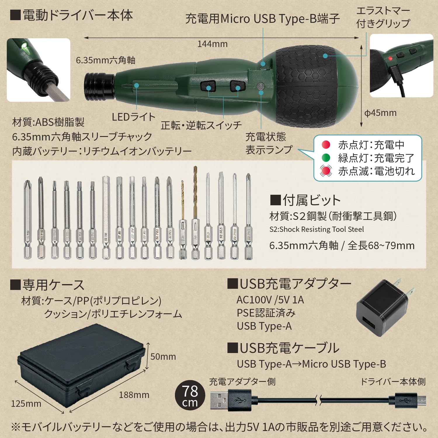 Amazon | [ネセクト] 電動ドライバーセット ビット18種 専用