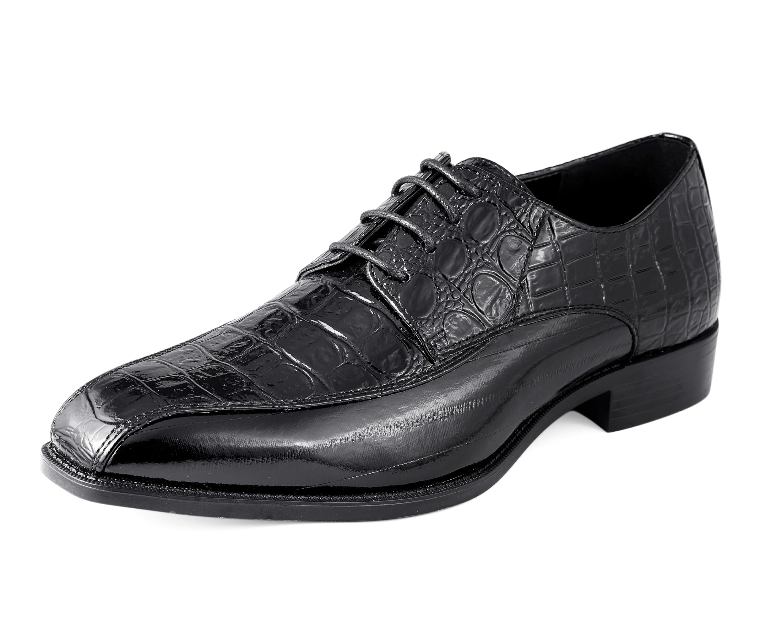 Amali Harvey Fashion Mens Dress Exotic Shoes Croco Lace up Oxford Formal Shoe for Men