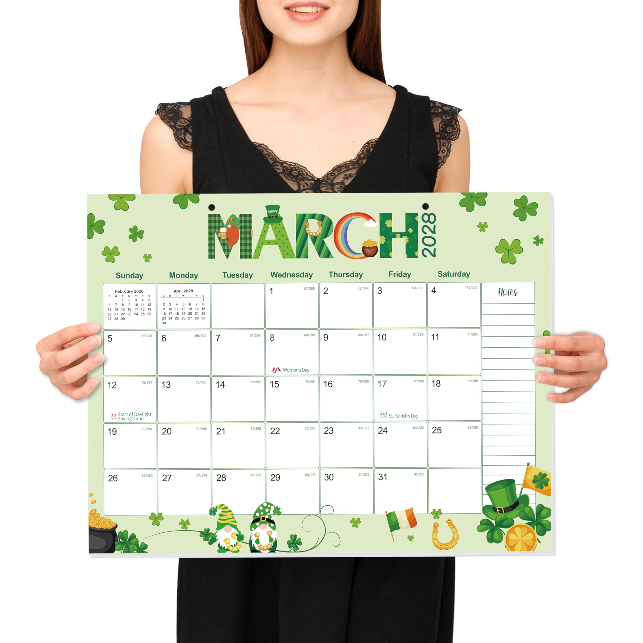 GuassLee Calendario de escritorio 2026-2028, 36 meses, 22 x 17 pulgadas, calendario grande de enero de 2026 a diciembre de 2028, planificador mensual de escritorio/pared con fecha juliana y papel