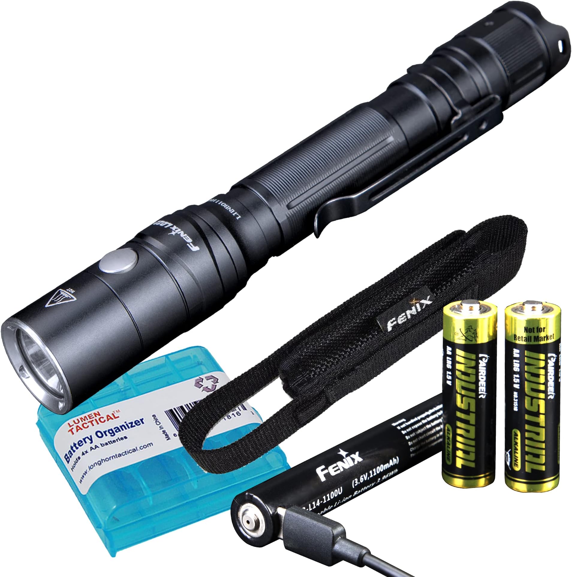 LD22 v2.0 AA Flashlight, 800 Lumen Rechargeable Penlight for EDC, Compatible with 2X AA Batteries with LumenTac Battery Organizer