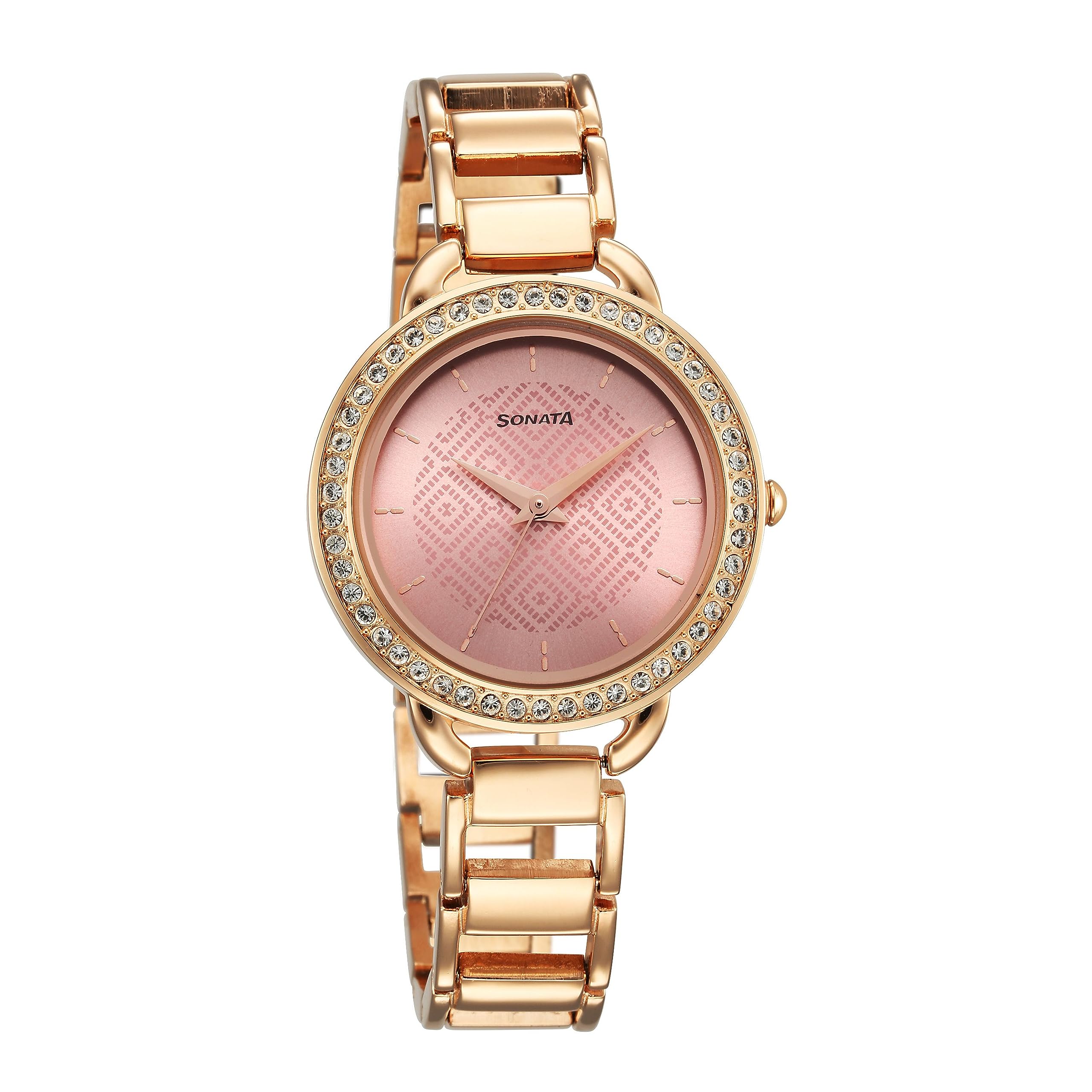 Sonata Wedding Quartz Analog Pink Dial Metal Strap Watch for Women-NS87052WM01 (B0CDXQG9BL) Amazon Price History, Amazon Price Tracker