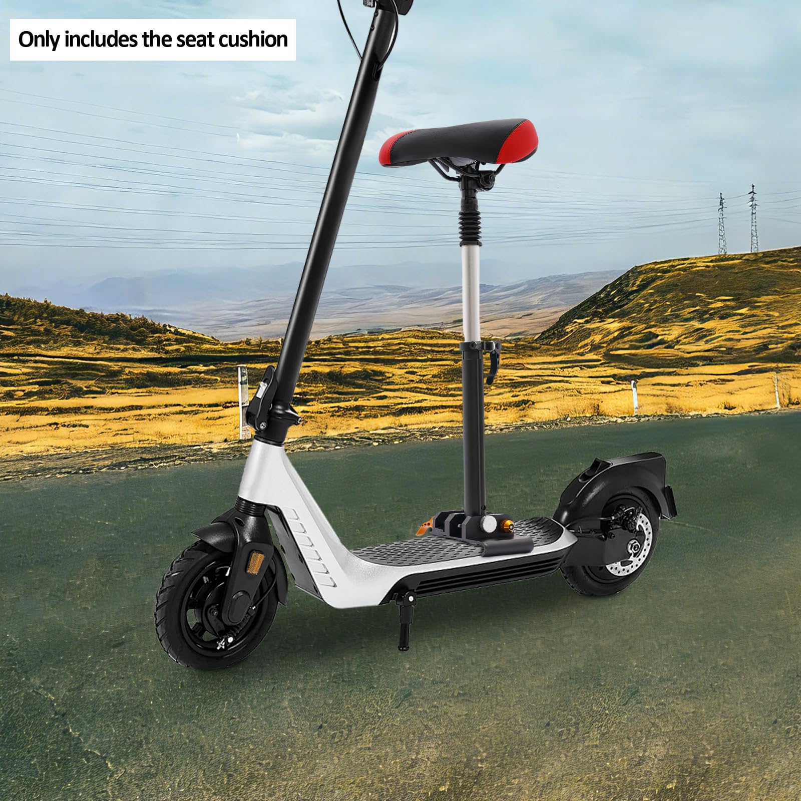 Siège de scooter électrique en polyuréthane - Accessoire pour scooter électrique - Hauteur réglable de 40 à 60 cm - Amortisseur - Doux et respirant - Chaise de rechange pour vélo électrique