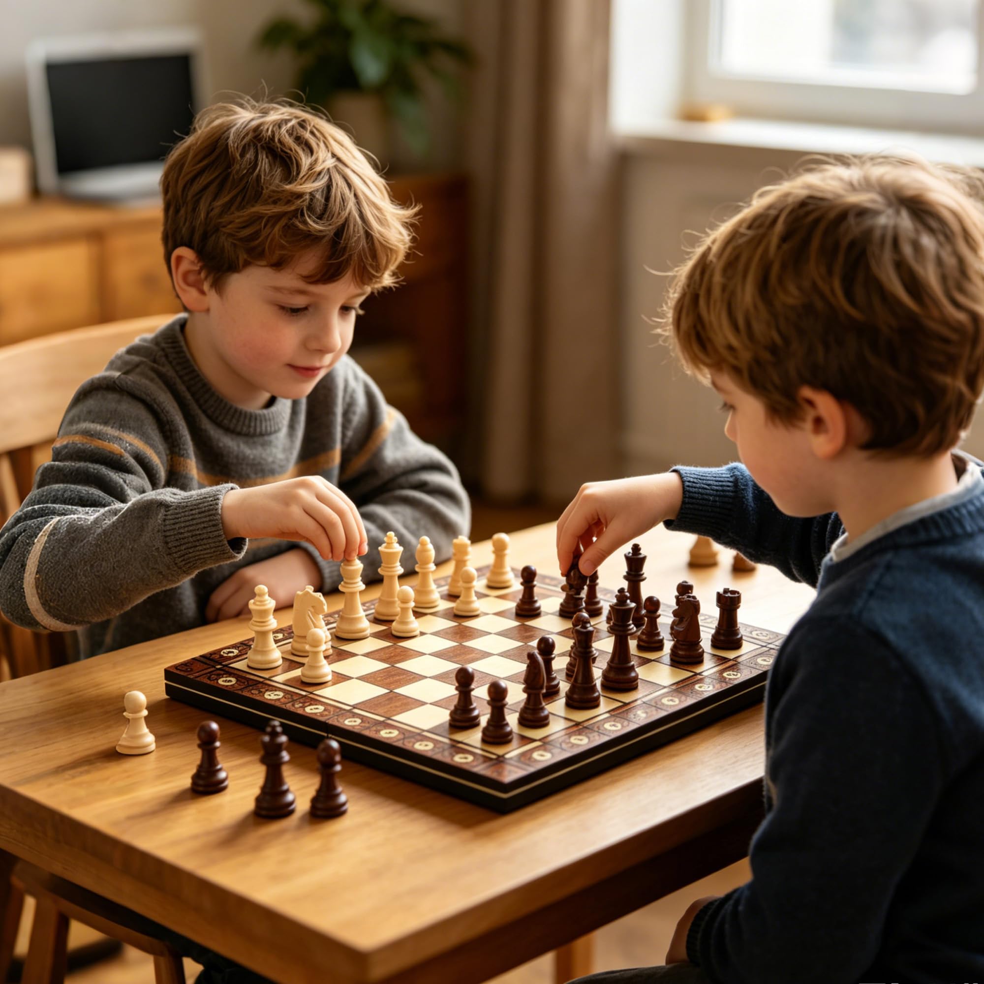 Scacchiera in legno, 3 in 1 Scacchiera Professionale, 29 cm x 29 cm, Scacchiera Portatile e Pieghevoli, Gioco da Tavola di Qualità Adatto a Raduni di Bambini Adulti, Attività Familiari