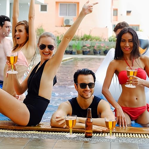 Miniatura 7 de Paquete de 200 copas de vino de plástico desechables con tallo de 6 onzas, copas de vino de plástico apilables, desechables, copas de vino de