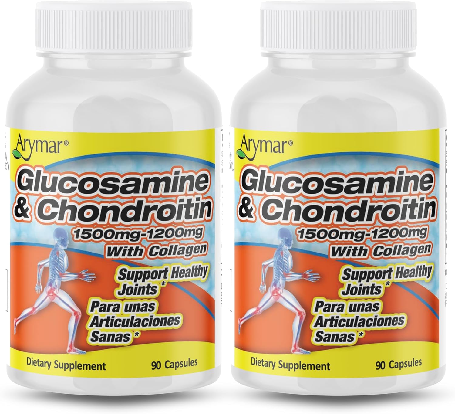 Arymar Glucosamine Chondroitin & Collagen Supplement Joint Support Formula Two Pack