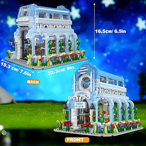 Miniatura 3 de Addshiny Kit de bloques de construcción para jardín botánico de calle, casa con luces LED, juguete de ingeniería para construir para niños y adultos