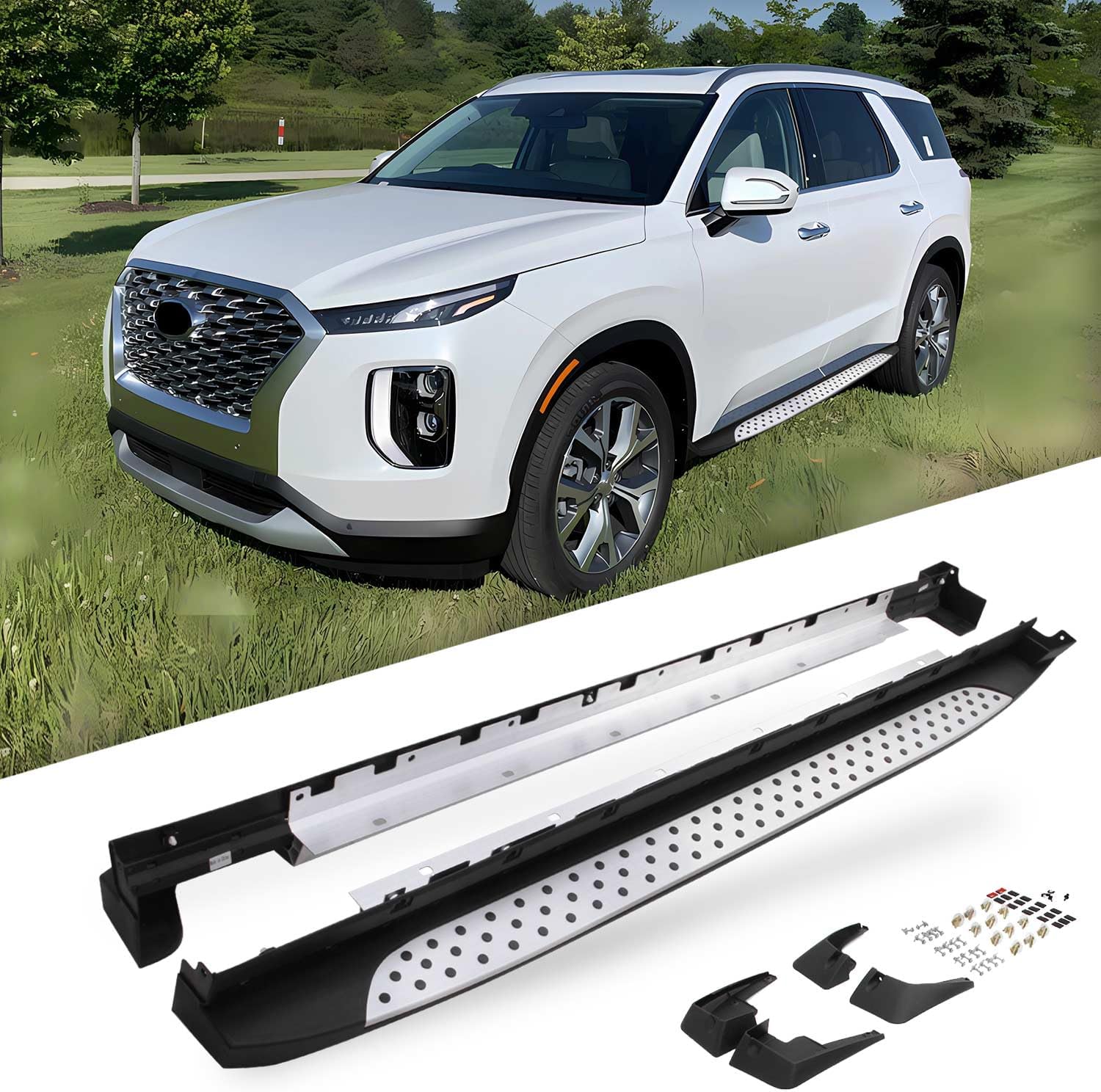 Amazon.com: SNIXWOO Side Steps Running Boards Fit for Hyundai Palisade ...