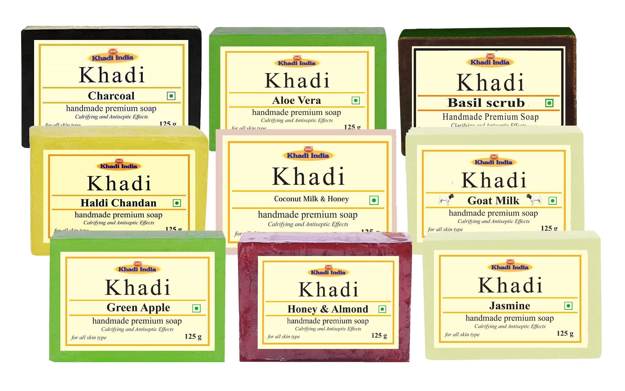 Meribana Khadi Handmade Natural Soap Combo Assorted Natural Soap, Enriched with Essential Oils, 125 g (Pack of 9)-image-12