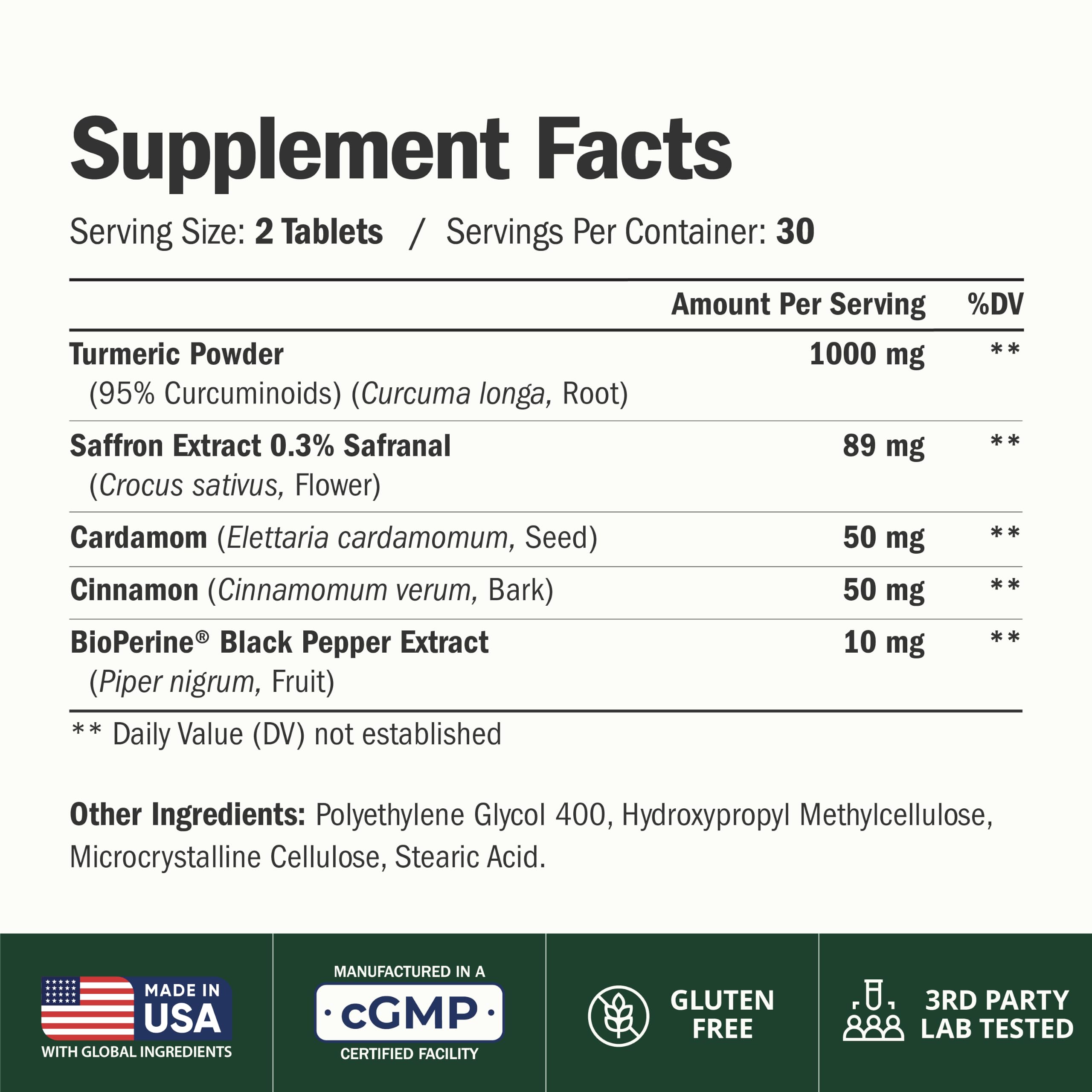 Saffron Supplements w/Saffron Extract 89mg + 1000mg Turmeric Curcumin 60Ct — Amazon image 20
